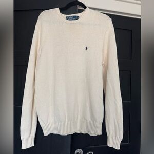Polo by Ralph Lauren Men's Cream Knit Crewneck Sweater
